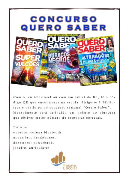 Cartaz Concurso Quero Saber