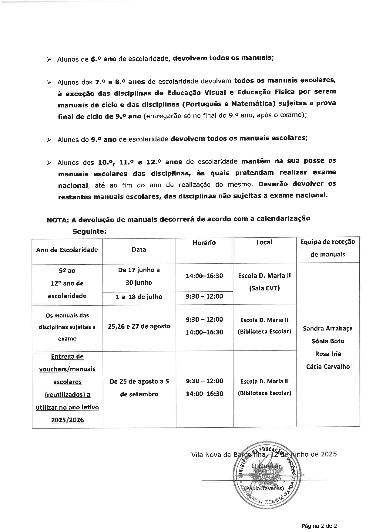 devolução manuais escolares 0002